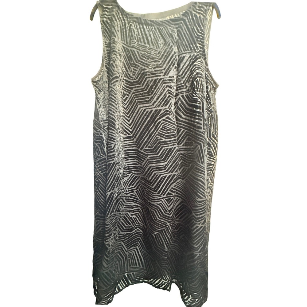 Alfani‎ Velvet Burnout Sheer Sheath Dress Black Sleeveless Size 14 Goth Layering